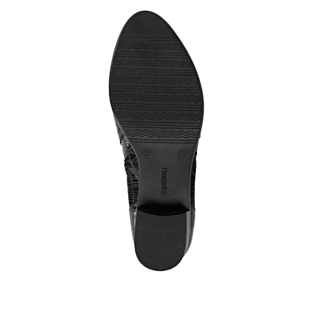 Remonte Ladies Black Leather Ankle Boots