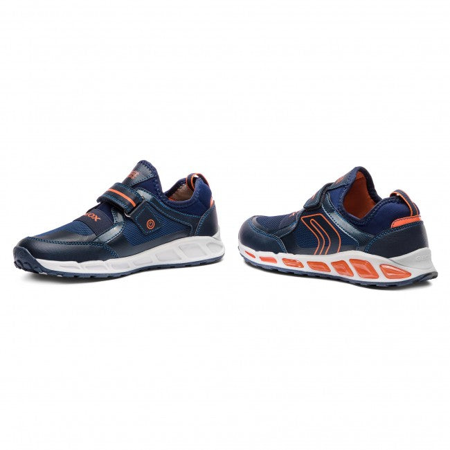 Geox Navy and Orange Light Up Trainers