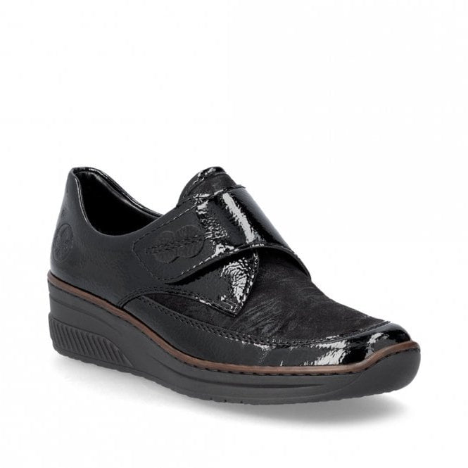 Rieker Ladies Black Patent Leather Shoes