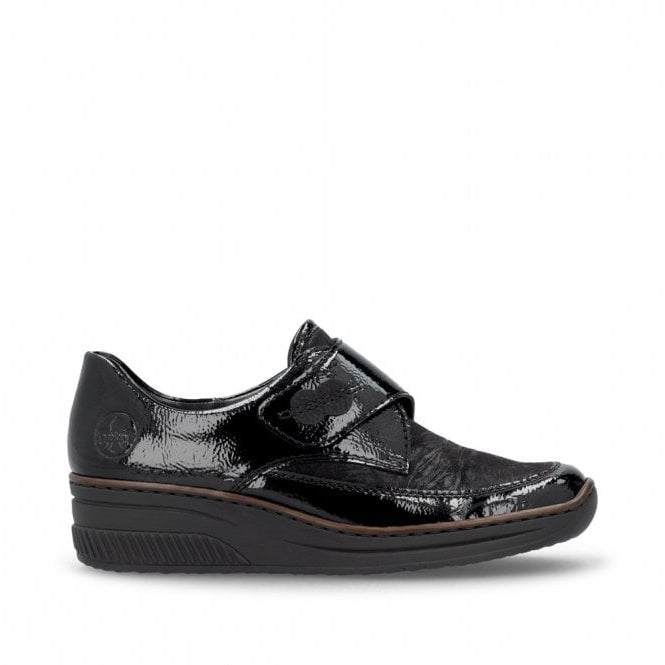 Rieker Ladies Black Patent Leather Shoes