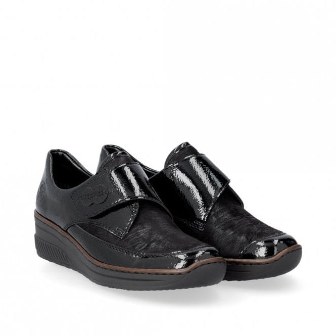 Rieker Ladies Black Patent Leather Shoes