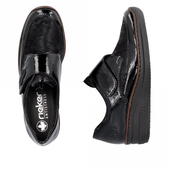 Rieker Ladies Black Patent Leather Shoes