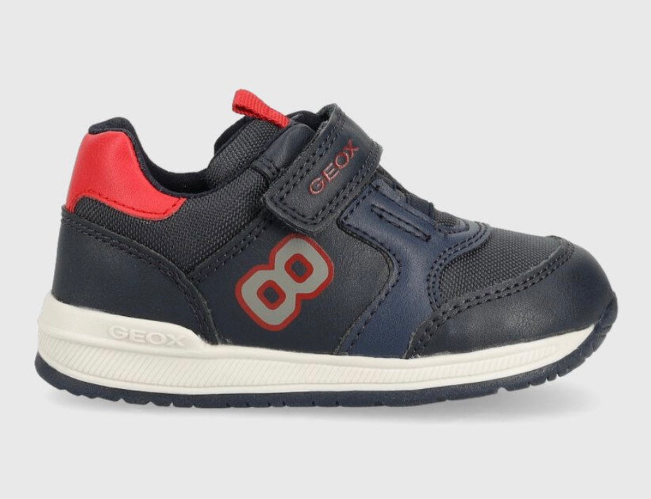 Geox Navy and Red Shoe with Velcro and Bungee Laces