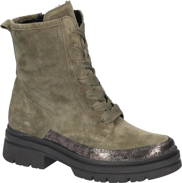 Waldlaufer Ladies Khaki Suede Leather Boots