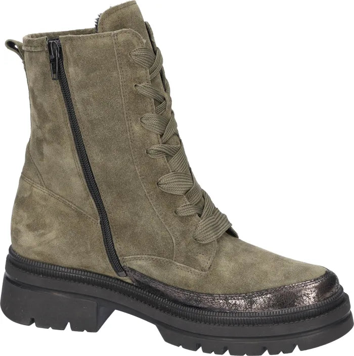 Waldlaufer Ladies Khaki Suede Leather Boots