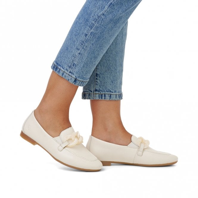 Remonte White Leather Loafers