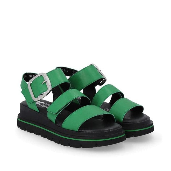 Rieker Revolution Green Leather Sandals