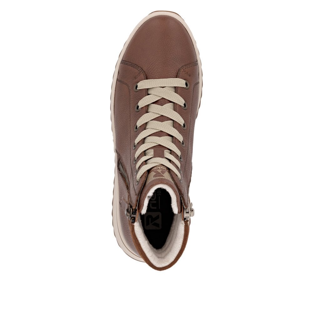Rieker Ladies Brown and Cream Leather Boots