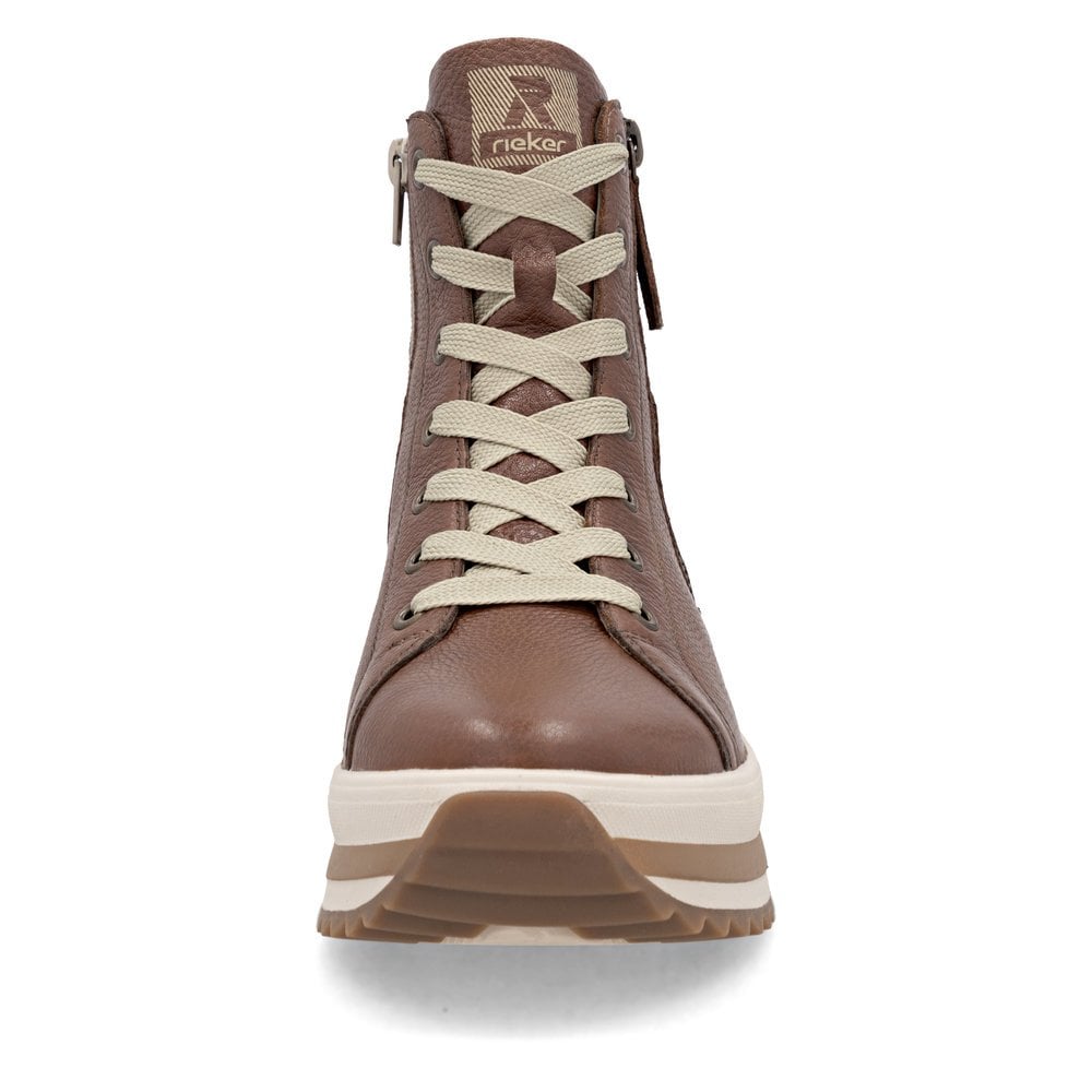 Rieker Ladies Brown and Cream Leather Boots
