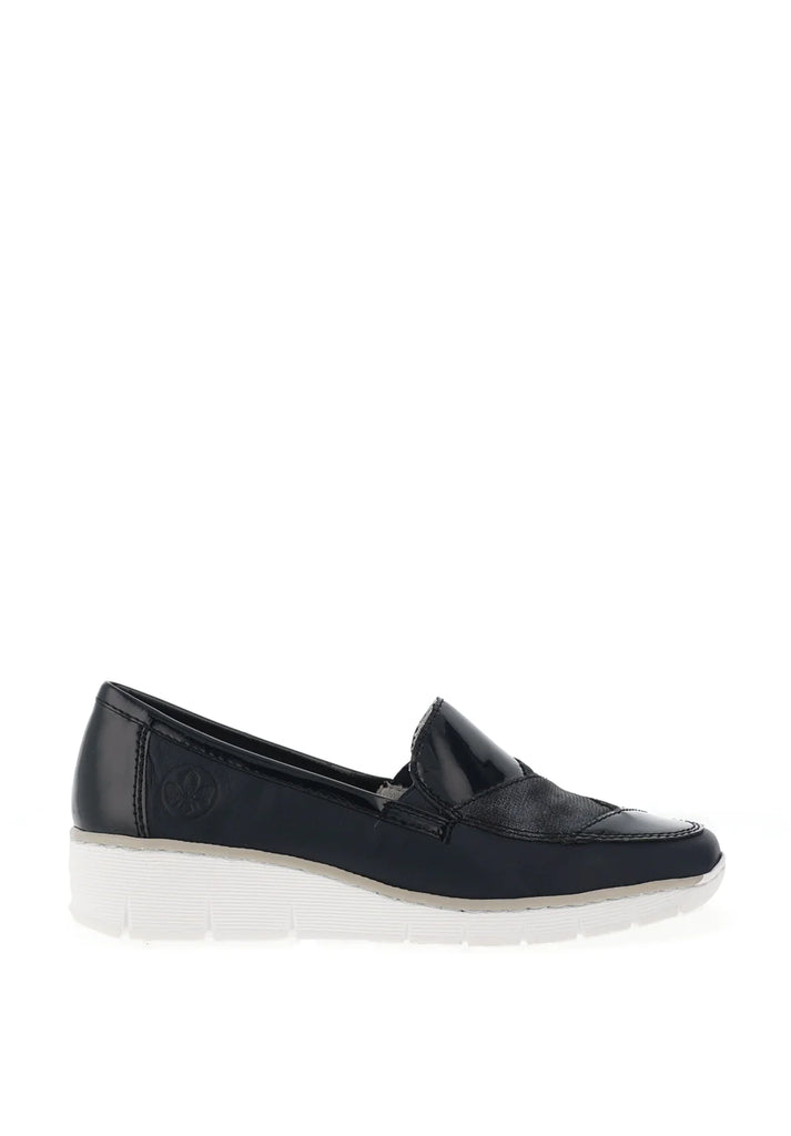 Rieker Navy Leather Ladies Shoes
