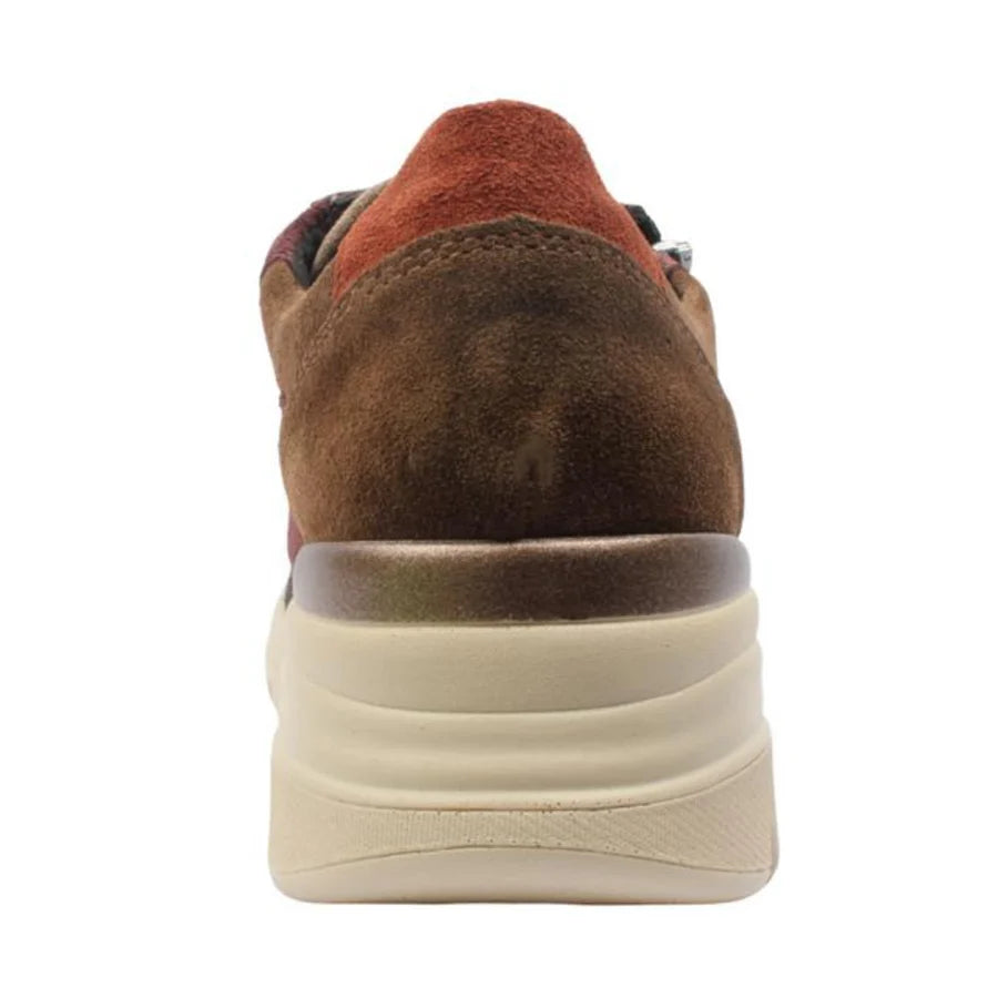 Waldlaufer Ladies Multi-Browns and Black Suede Leather Sneakers