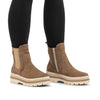 Rieker Ladies Brown Faux Suede Chelsea Boot