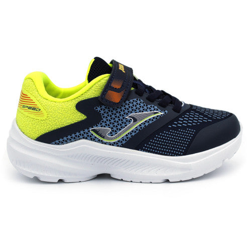 Joma Speed JR 2403 Navy and Fluorescent Yellow Trainers