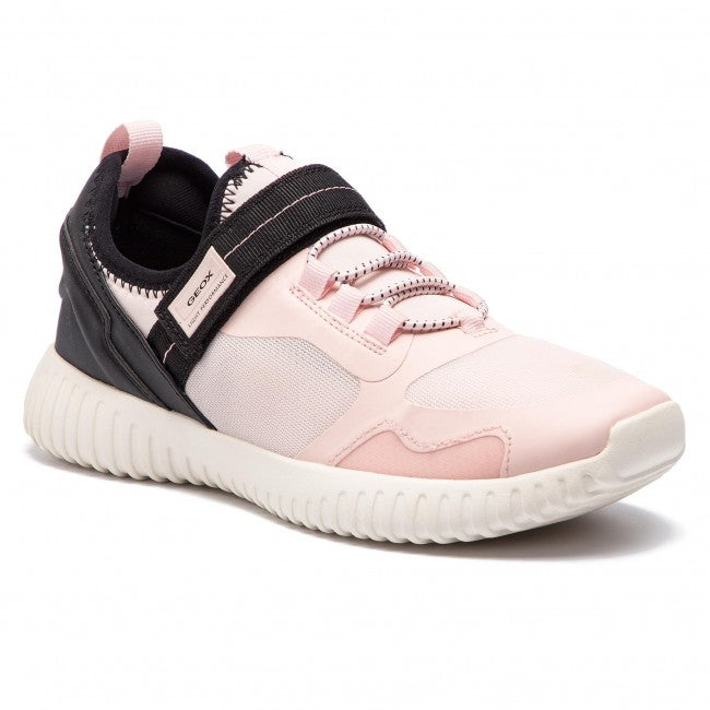 Geox Black and Light Rose Pink Girls Runners