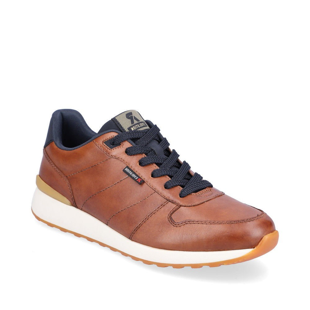 Rieker Tan and Navy Leather Men's Sneakers