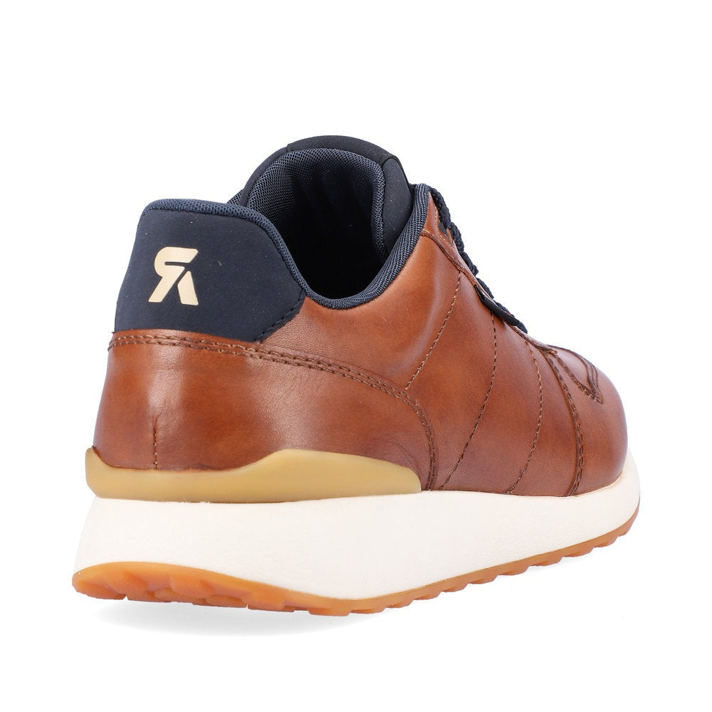 Rieker Tan and Navy Leather Men's Sneakers
