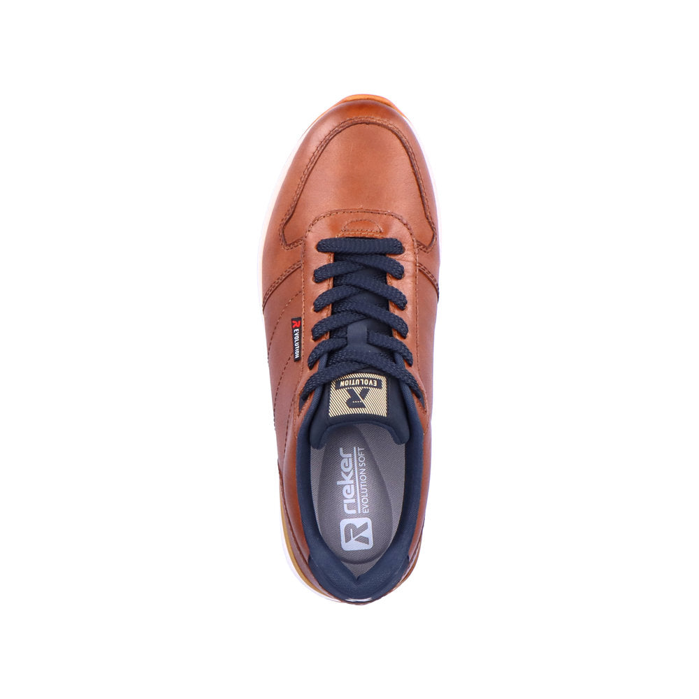 Rieker Tan and Navy Mens Trainer
