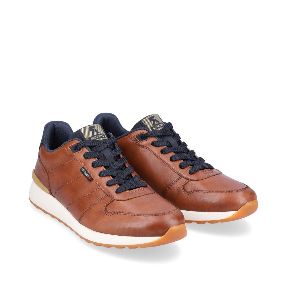Rieker Tan and Navy Leather Men's Sneakers