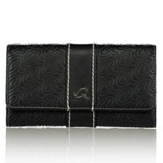 Black ashley wallet front view