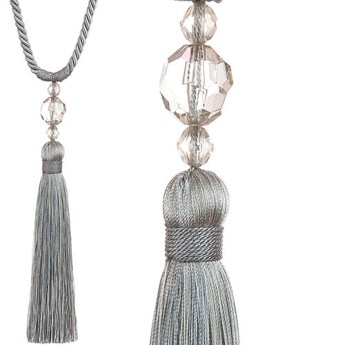 Jones Pixie Silver Rope Tie Back with an Acrylic Bead