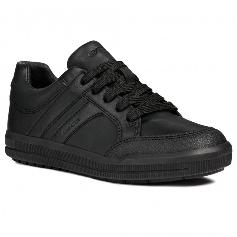 Geox Black Leather Boys School Shoes