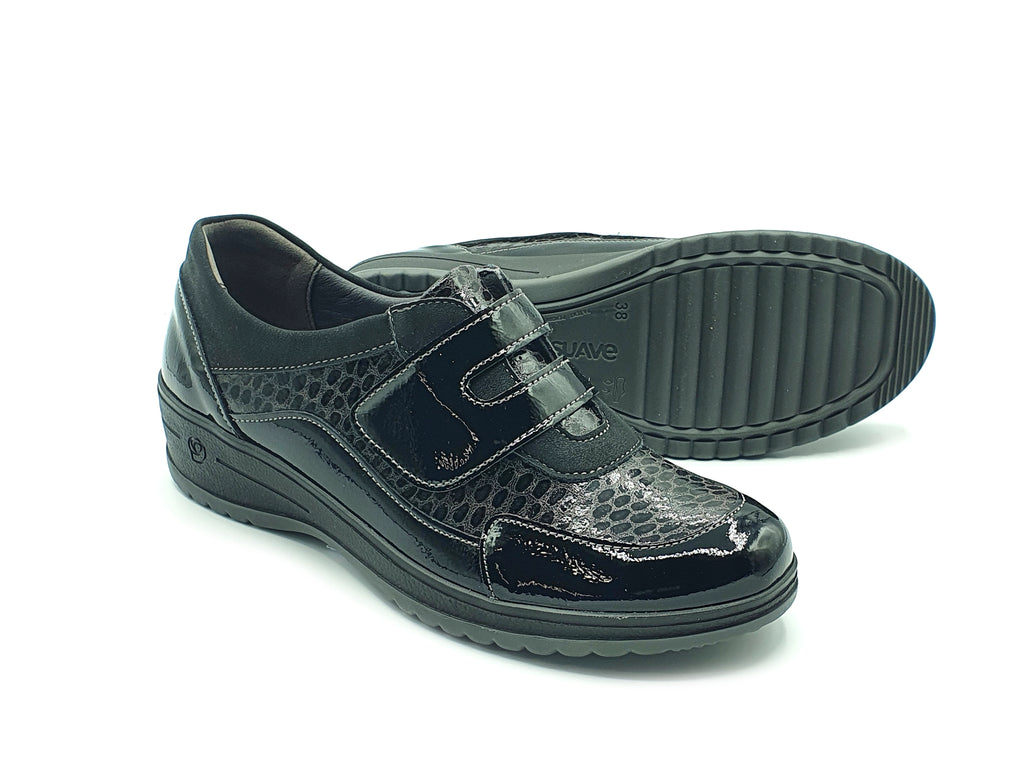 Black Leather Suave Lynne Shoes