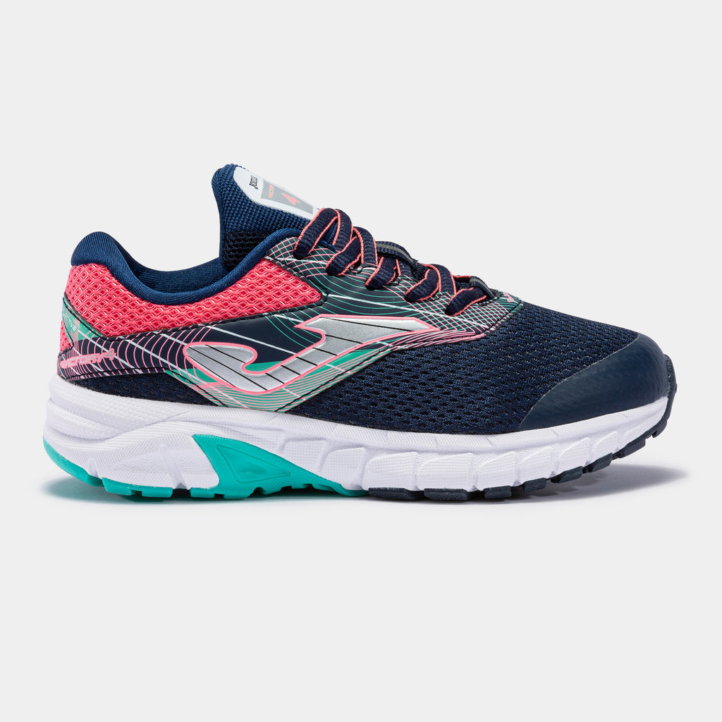 navy pink turquoise girls trainer