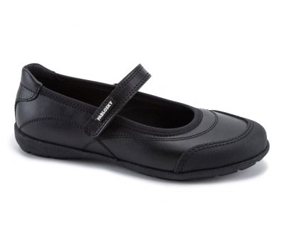 Pablosky Black Leather Girls School Shoes