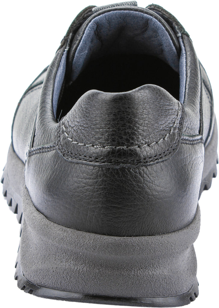 black leather men's lace shoe Back View