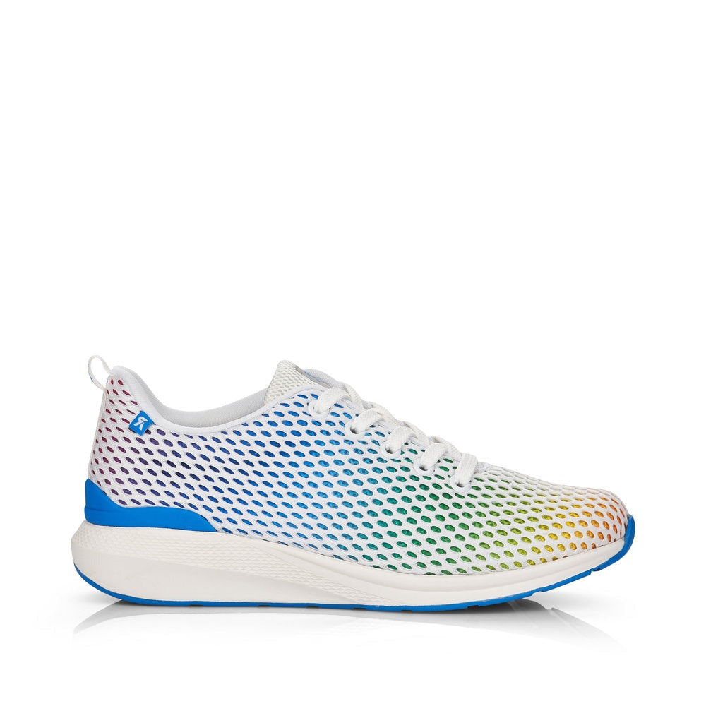 side view of rieker rainbow trainers