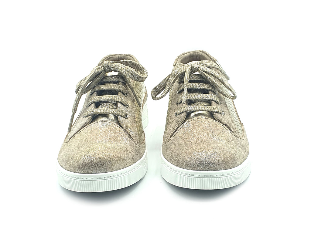 Gold Leather Suave Jolie Trainers