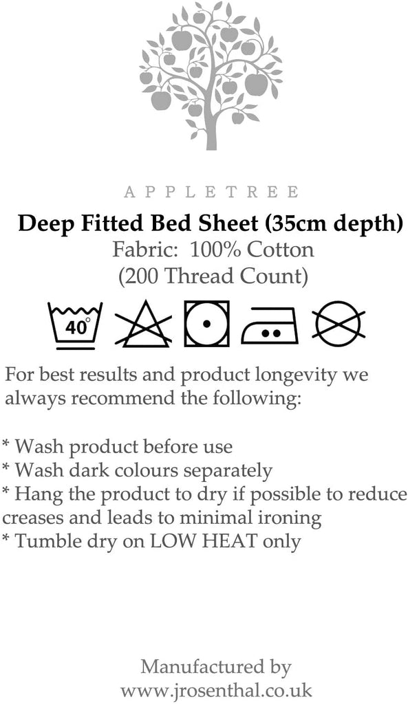 Appletree Navy Pure Cotton Deep Fitted Sheets