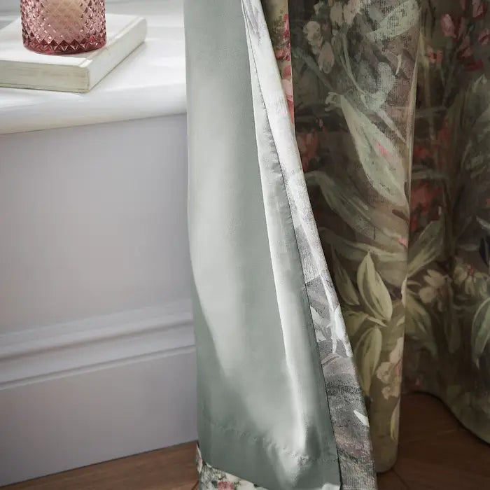 Hyperion Anthea Floral Velour Green Curtains
