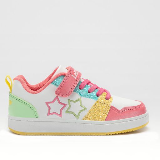 Lelli Kelly Daisy Pink and Yellow Glitter Trainers