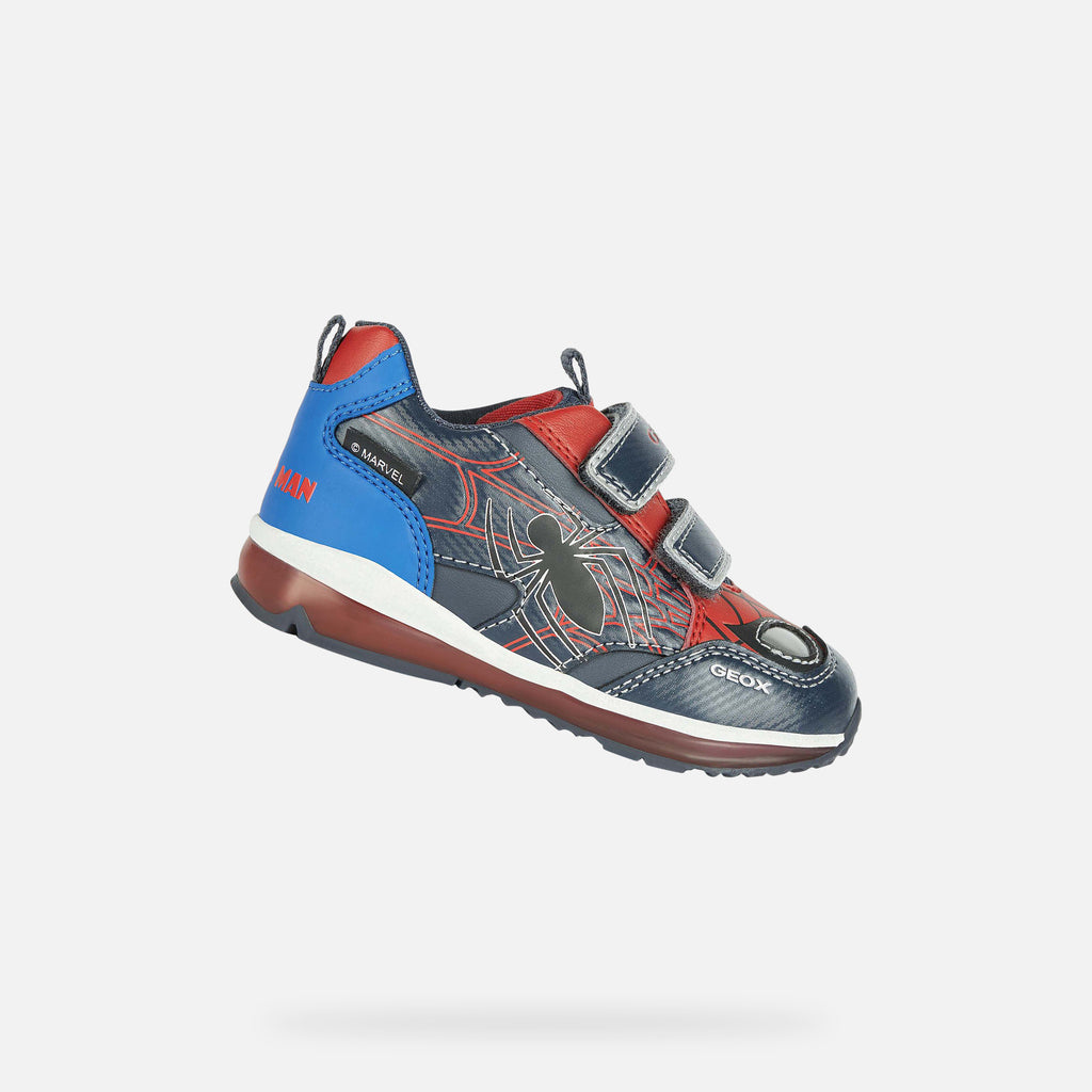 Geox Navy, Blue and Red Spiderman Trainers with Lights