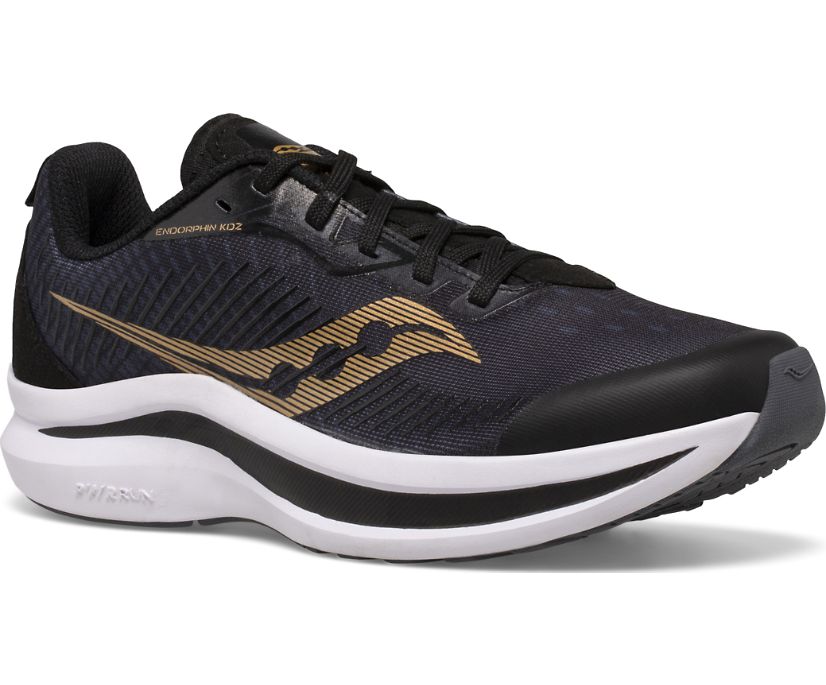Saucony Black and Gold  Endorphin KDZ Trainers
