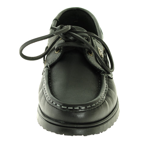 Susst Black Leather Back to School Deck Shoes