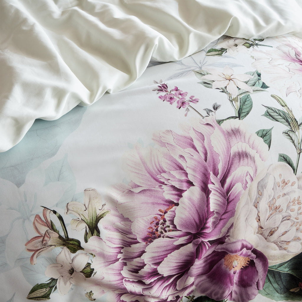 bedding duvet sets floral purple grey white furn. ladies girls boys