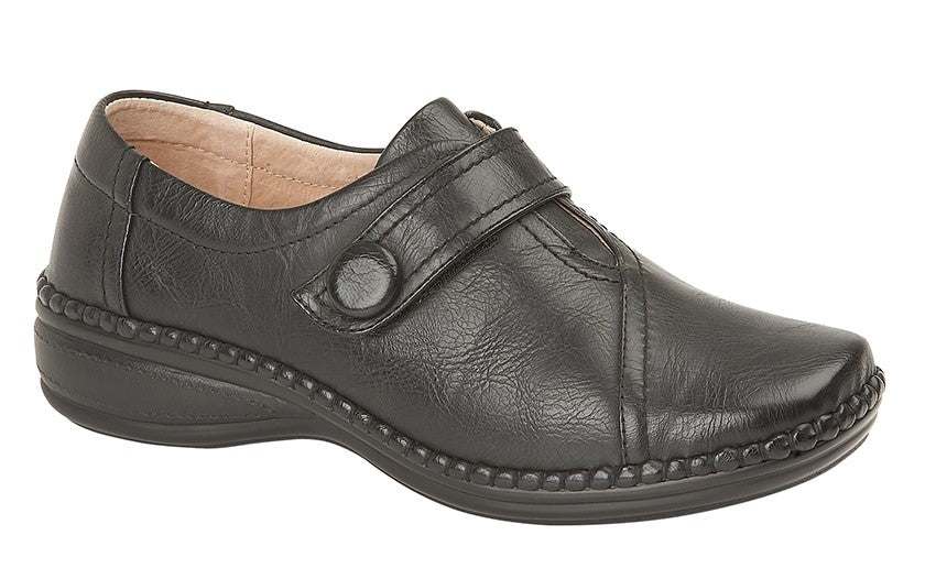 Black Leather Lined Ladies Shoes