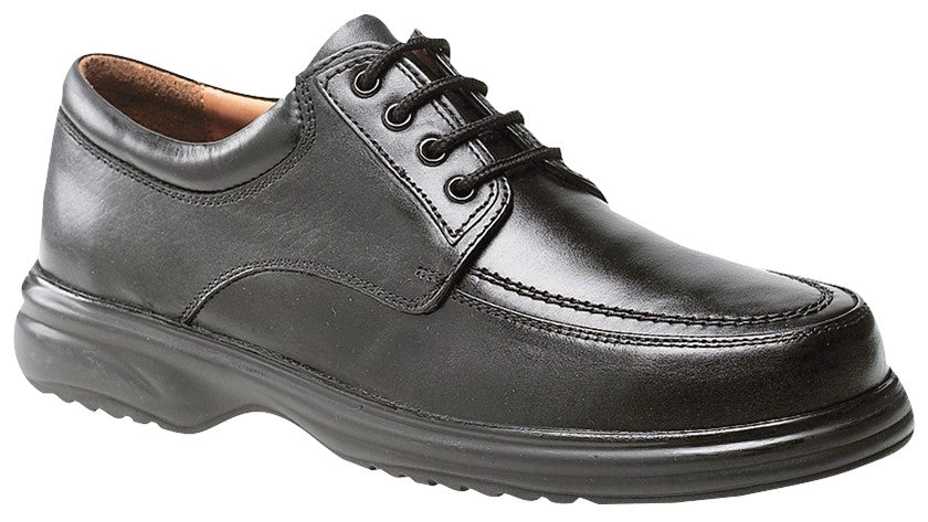 Black Leather Wide Fitting Lace Men's Shoes From Roamers