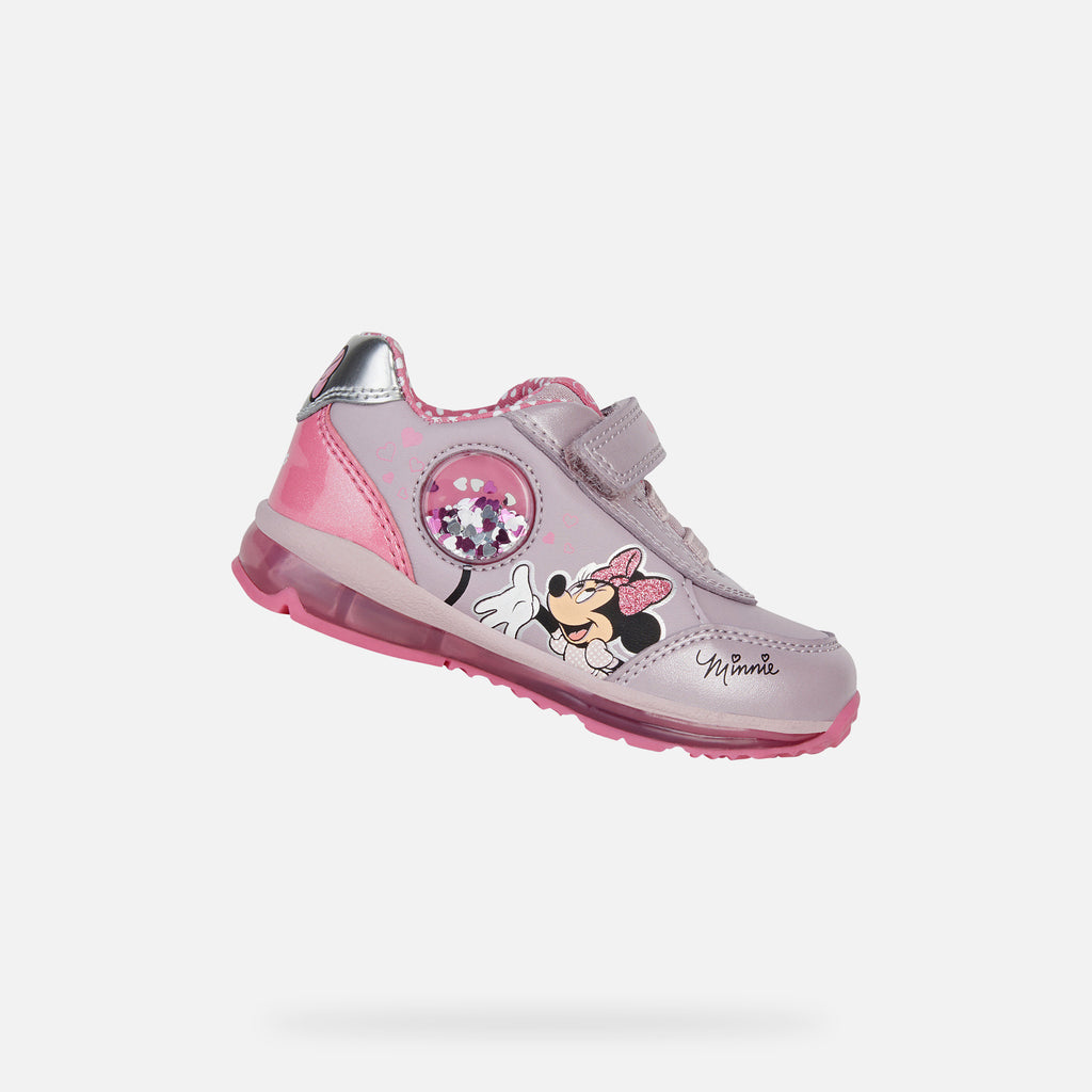 Geox Dark Rose and Fuchsia Minnie Mouse Light Up Trainers