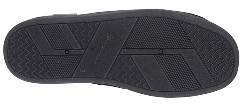 Black Slip-On Slippers with Rib Design