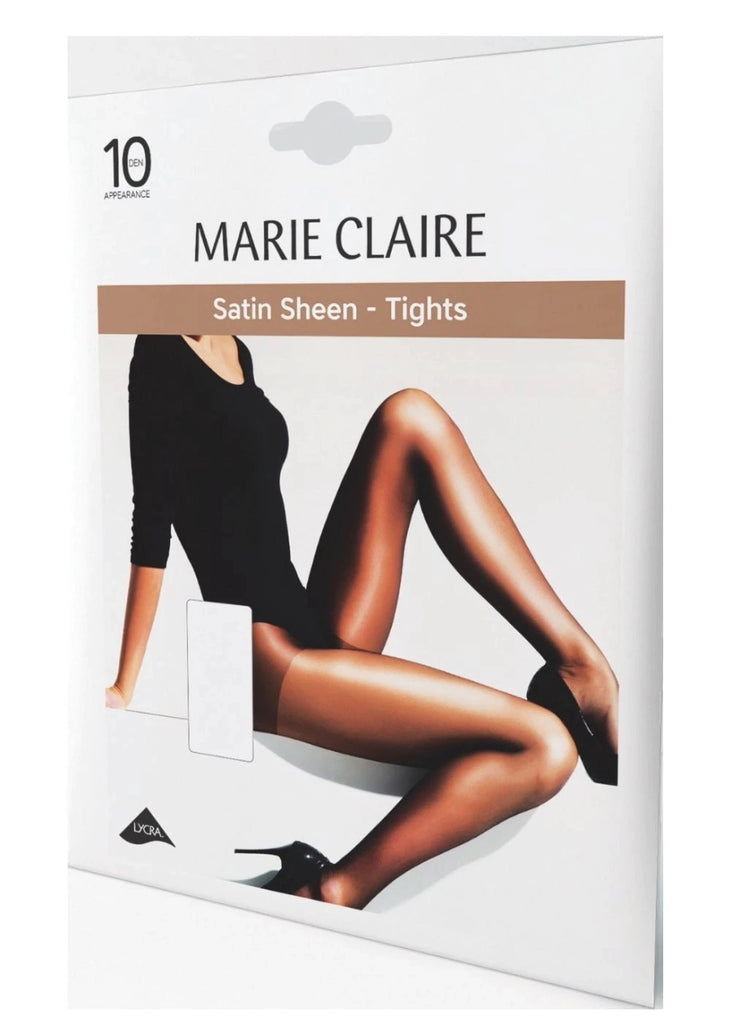 Marie Claire Satin Sheen Tights - Black 10 Den