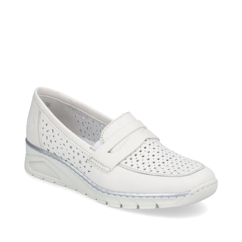 Rieker White Leather Loafers