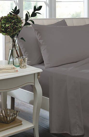 'So Soft' Grey Percale Sheets and Pillowcases by Catherine Lansfield