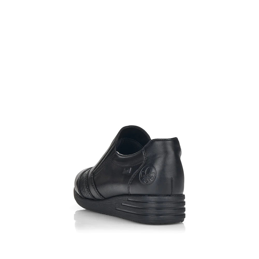 Rieker Black Leather Waterproof Shoes