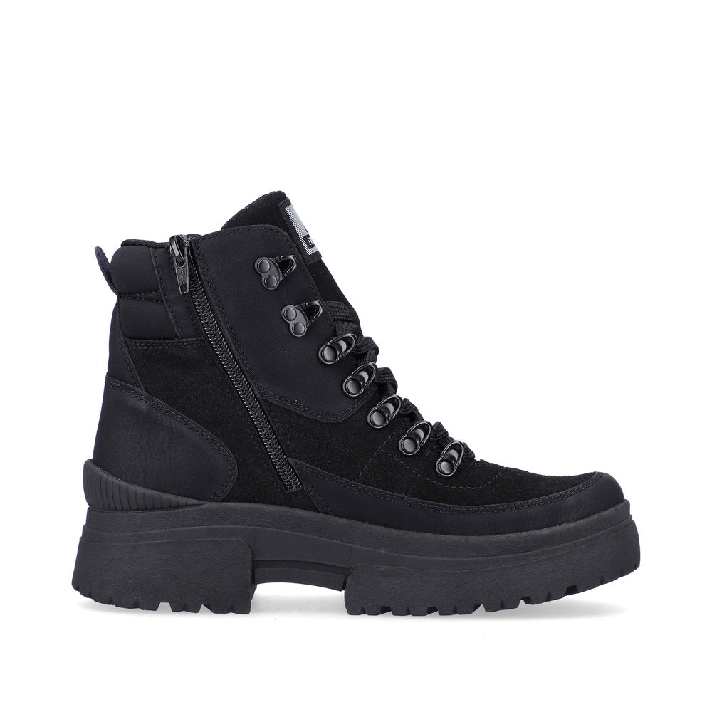 Rieker Waterproof Lambs Wool Lined Black Boots | kearneysclick.com