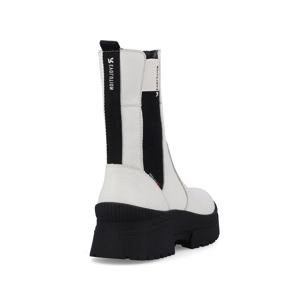 Rieker White and Black Boot
