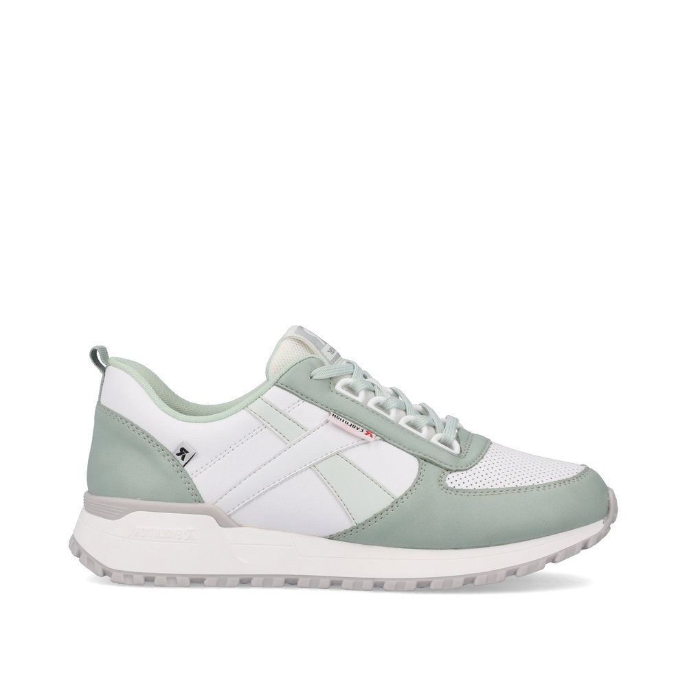 Rieker Revolution White and Mint Trainers