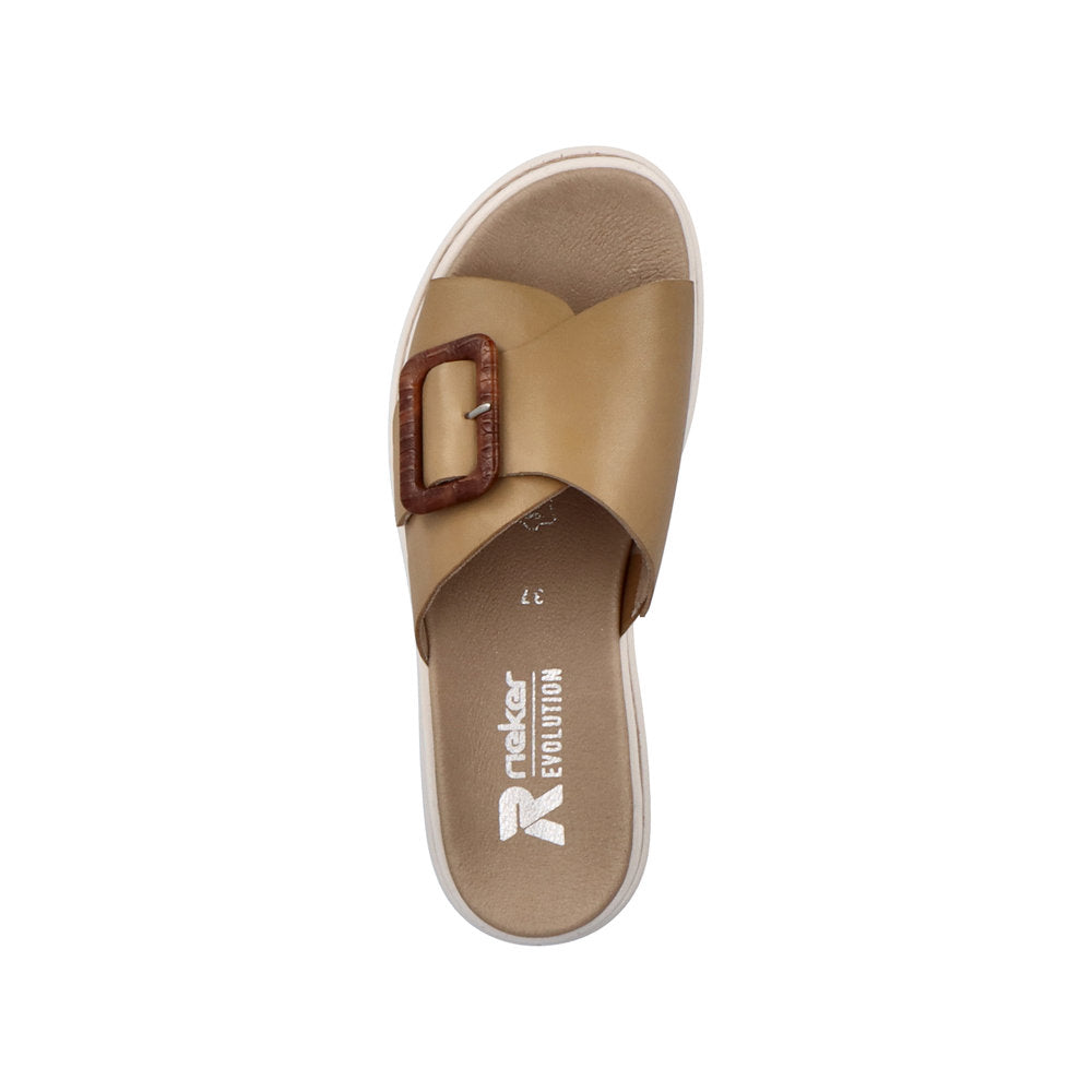 Rieker Revolution Leather Clay Beige Mules
